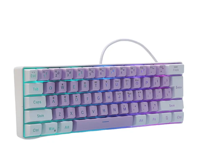 K401 mini keyboard wired 61 keys RGB 60 percent keyboard gaming keyboard