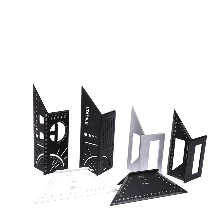 Изготовленный на заказ 45 90 T инструмент для измерения угла работы деревообработка алюминиевая прямая Линейка