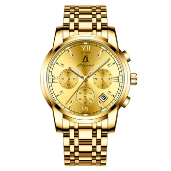 Custom Logo Waterproof Quartz Watch Stainless Steel Chronograph Luminous Multifunction Men Watches Fashion Wristwatch for Man