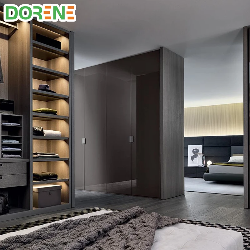 Dorene Customized Modular Built in Luxury Modern Italian Wooden Walkin Bedroom Furniture Wardrobes Closet Design With Mirror