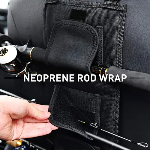 MultiFunction Back Seat Car Vehicle Fishing Rod Holder Bag 2pcs With Elastic Band And Adjustable Strap