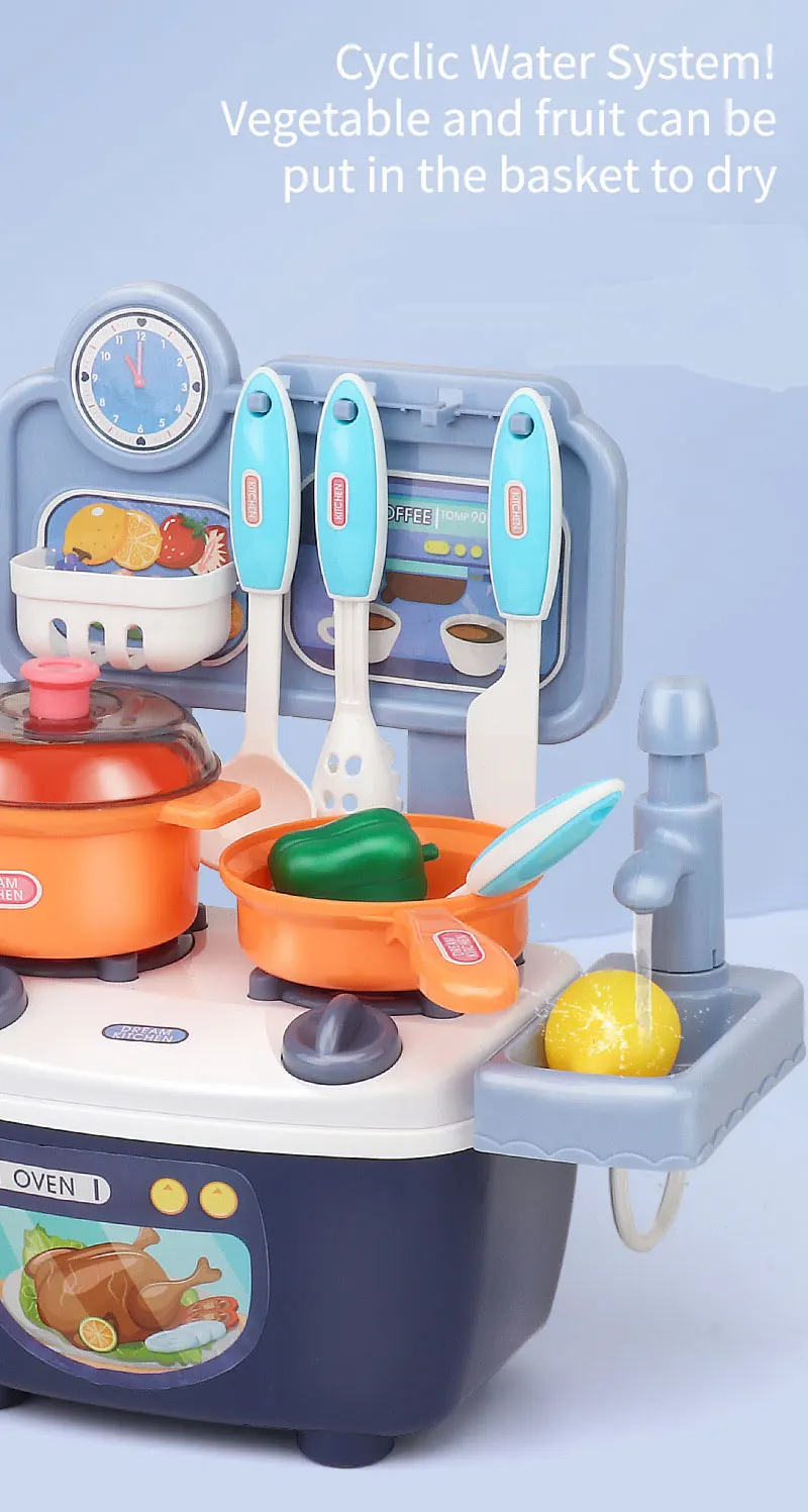Popular Plastic Diy Mini Cooking Set Toy Chef Play Game Kitchen Sets