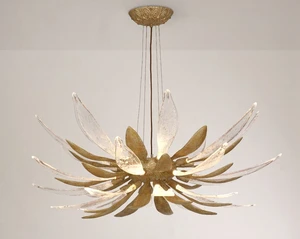 ECOJAS Modern Design Decoration Indoor Pendent Light for Hotel Villa Restaurant Glass Chandelier
