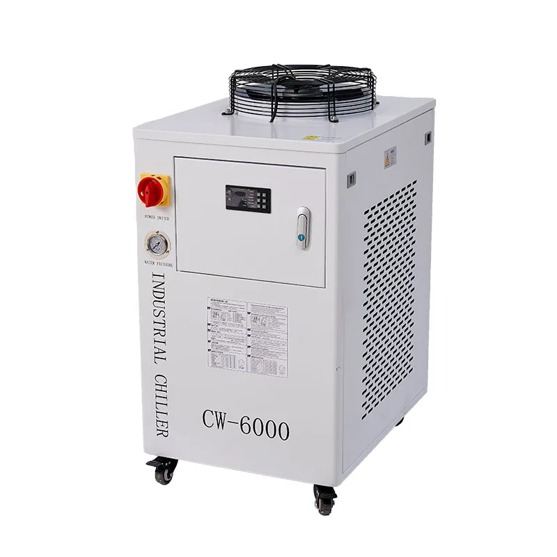 CW-6000 Air-Cooled Chiller CO2 Laser Recirculating Water Cooler Essential Pump Compressor PLC Engine Bearing Direct Supplier manufacture