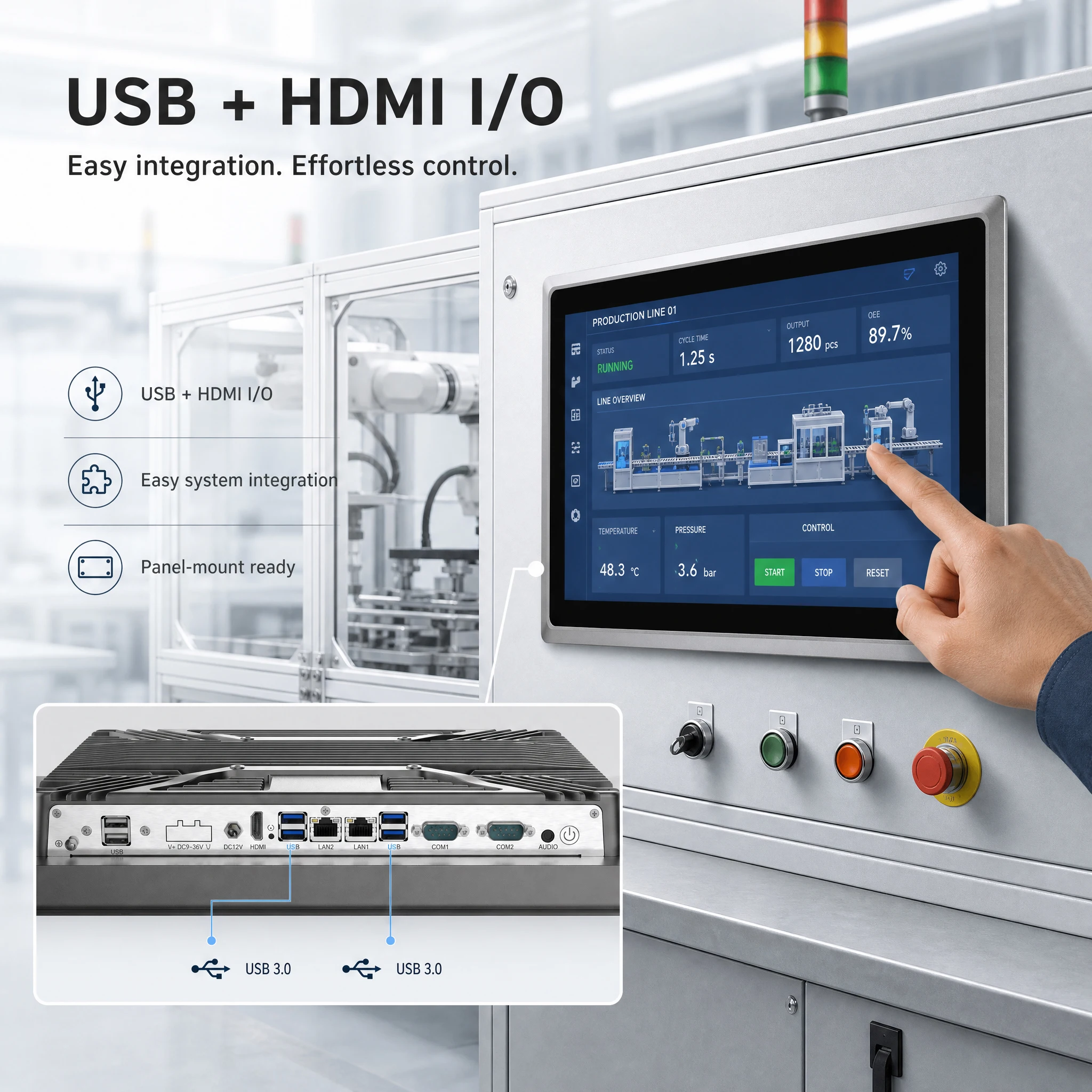 壁掛け式オールインワン タブレット マルチタッチ Wifi/RJ45 Windows 産業グレード タブレット IPS HD タッチ スクリーン パネル PC