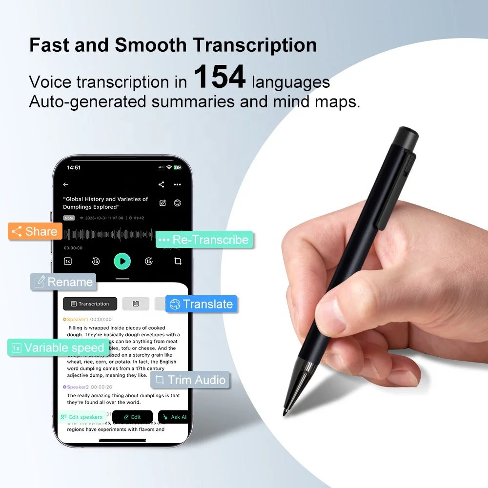 AI Voice Recorder and Note Taker Support 153 Languages AI Transcribe ...