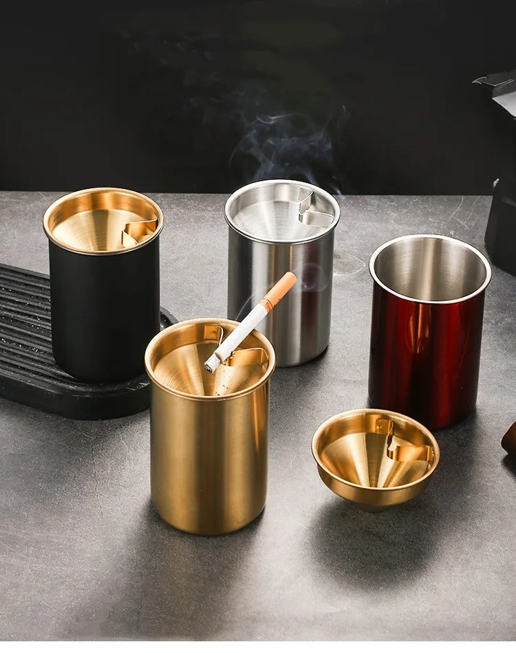 Stainless Steel Ashtray Is Not Afraid Of Flying Ash Bar Office