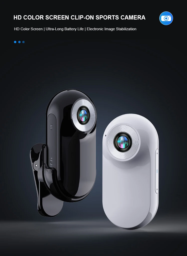 Tiny Portable Vlogging Camera Hands-Free Povs Mount Anywhere