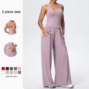 2026 Women's Clothing Athleisure Tracksuits Women Wide-leg Joggers Loose Pants Jumpsuit Female Dance Sets Outfit 2PCS SETS