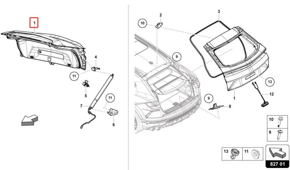 Wholesale Car Parts Aluminium Alloy Rear Cover For Lamborghini URUS S Performante Hot Sale 4ML827025A Trunk Lid Easy Install details