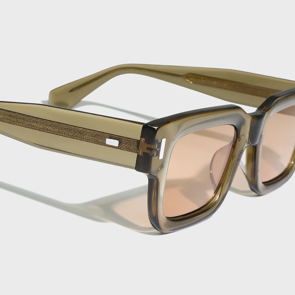 Yeetian Bevel Acetate Frame Retro Rectangle 2023 Luxury Men Light Shade Hot Trending City Vision Fall Red Lens Sunglasses