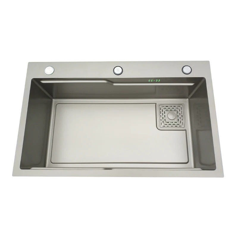6846 High Quality Handmade Custom Size Kitchen Sink With Accessories Single Bowl 304 Stainless Steel Kitchen Sinks With Tray