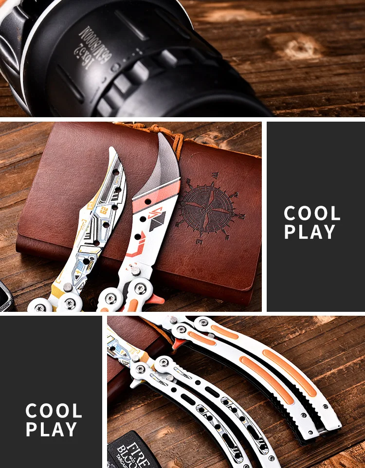 Practice Butterfly Knife Stainless Steel Dull Blade Butterfly Knives Edc Outdoor Tools Camping