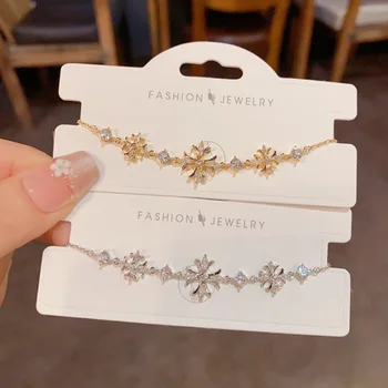 Korean Version of the Temperament and Fashion Wild Full of Diamond Cross Bracelet Exquisite Light Luxury Niche Hand Jewelry