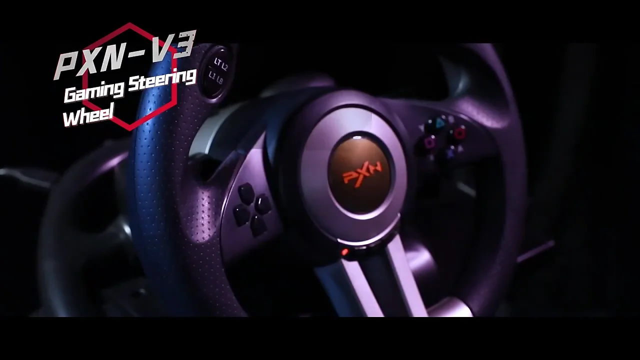 Pxn V3 Pro Vibration Gaming Steering Wheel Controller PS4, PS3, Xbox