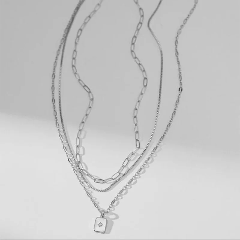 Trendy Geometric Zircon Pendant Necklace