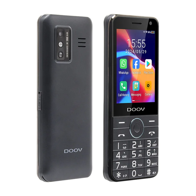 DOOV R17 2.8 Inch Android 11 Touch Screen Android 3G/4G Keypad Phone with Whats App Mobile Support Pro Wifi Metal Frame