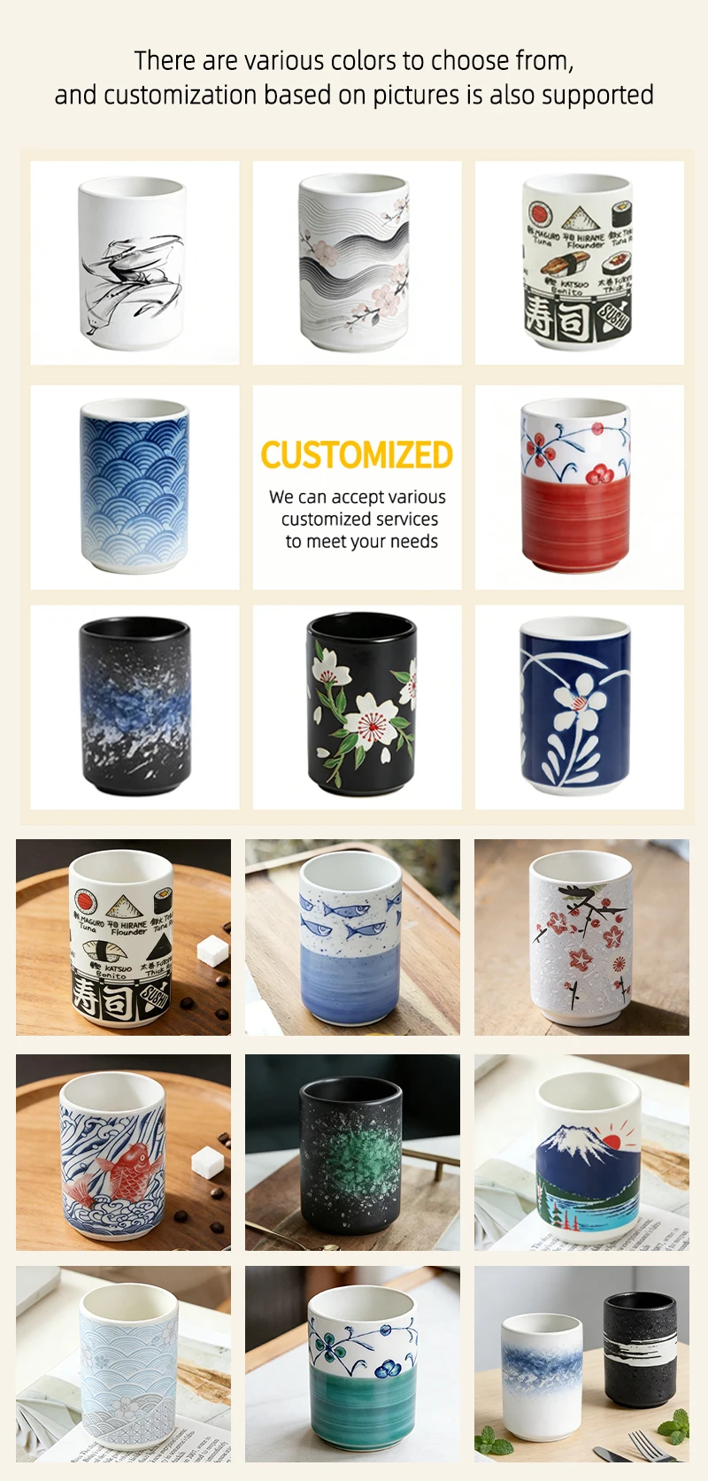 product customized japanese tea cup ceramic porcelain tea mugs no handle asian model teacup for matcha green tea cappuccino-9