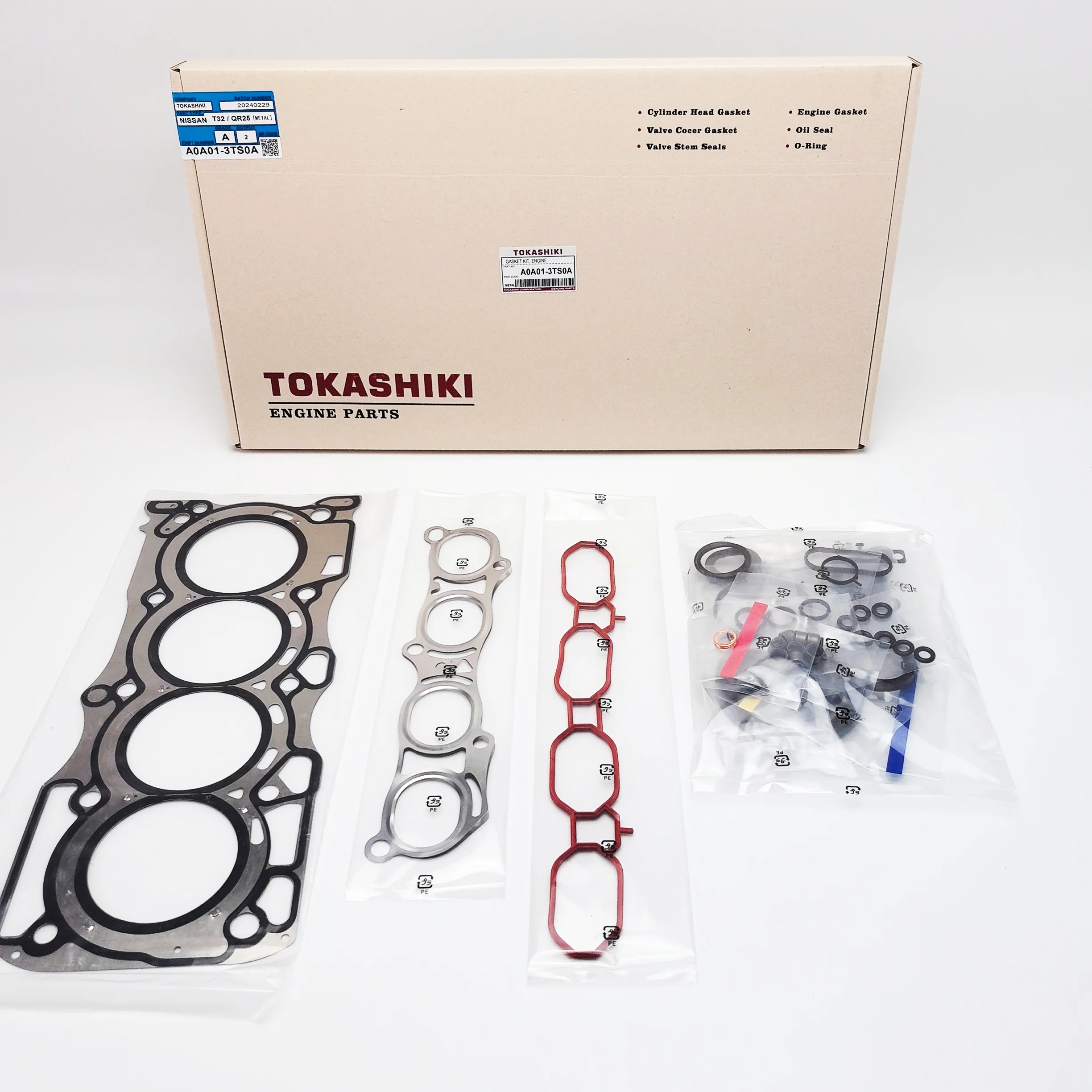 TOKASHIKI Engine Overhaul Cylinder Head Gasket Kit for Nissan QR25/T32