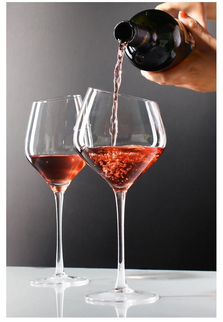 Elegance Original Shark Red Slanted Wine Glasses Lead Free Titanium  Crystal, Long Stemmed, Hot Red From Shanshan2, $8.61