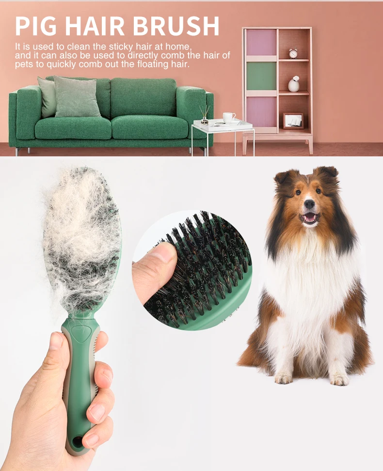 Factory Wholesale Custom Logo Double Sided Plastic Cat Massage Hair Brush Dog Pet Pin Grooming Brush