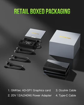 新品、未使用 GMKtec AD-GP1 eGPU AMD RX 7600MXT GMKtec AD-GP1 Graphics Card RX 7600M XT 8GB GDDR6 2300MHz Quad 4K