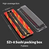 1-8 Caja de Sushi Barba de Dragón Roja con tapa, 50 unidades