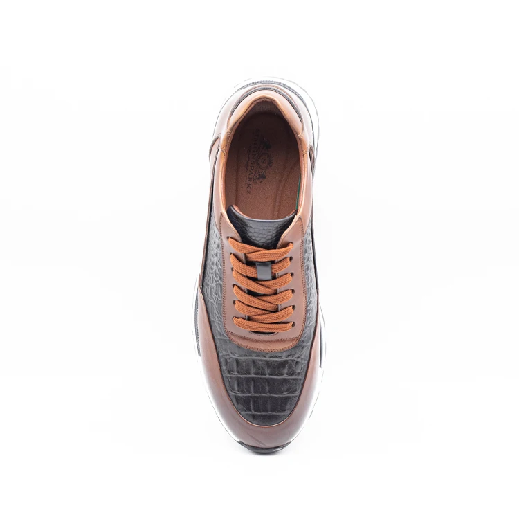 Мужская Спортивная повседневная обувь из крокодиловой кожи; Удобные новые кожаные кроссовки