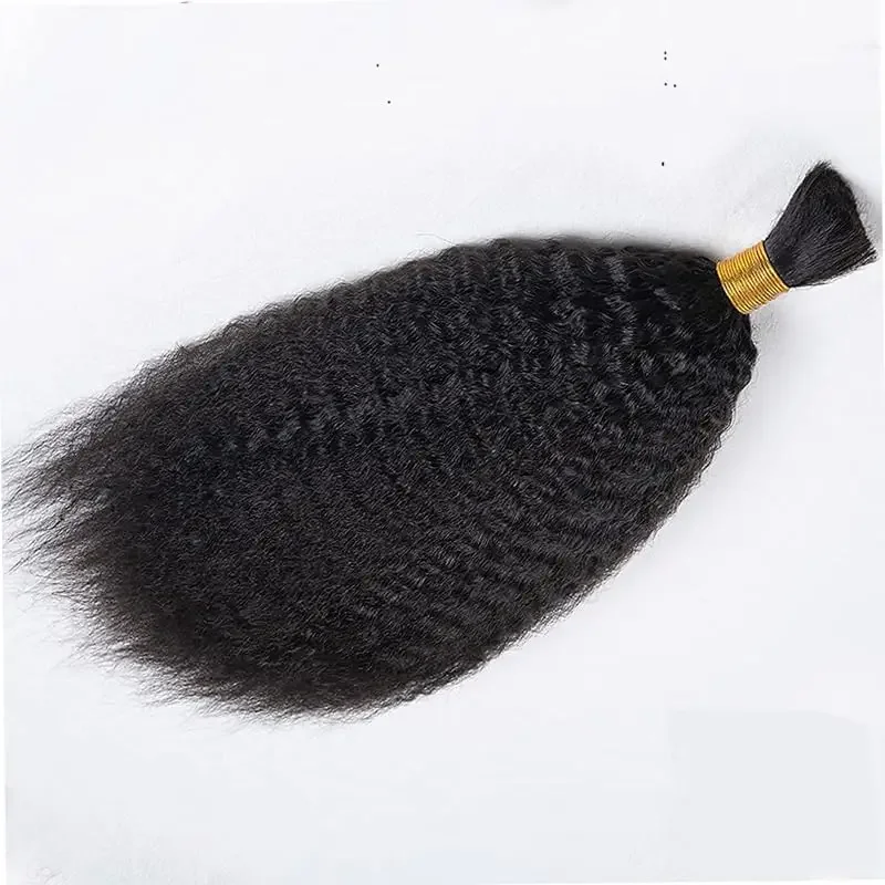 Kinky Straight Braiding Human Hair Bulk Mongolian Remy Hair Crochet Box Braids Hair Bundles 100g 3 pezzi/lotto_voghion.com