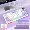 AK820 V2 schermo blu bianco viola con asse pesca bianca
