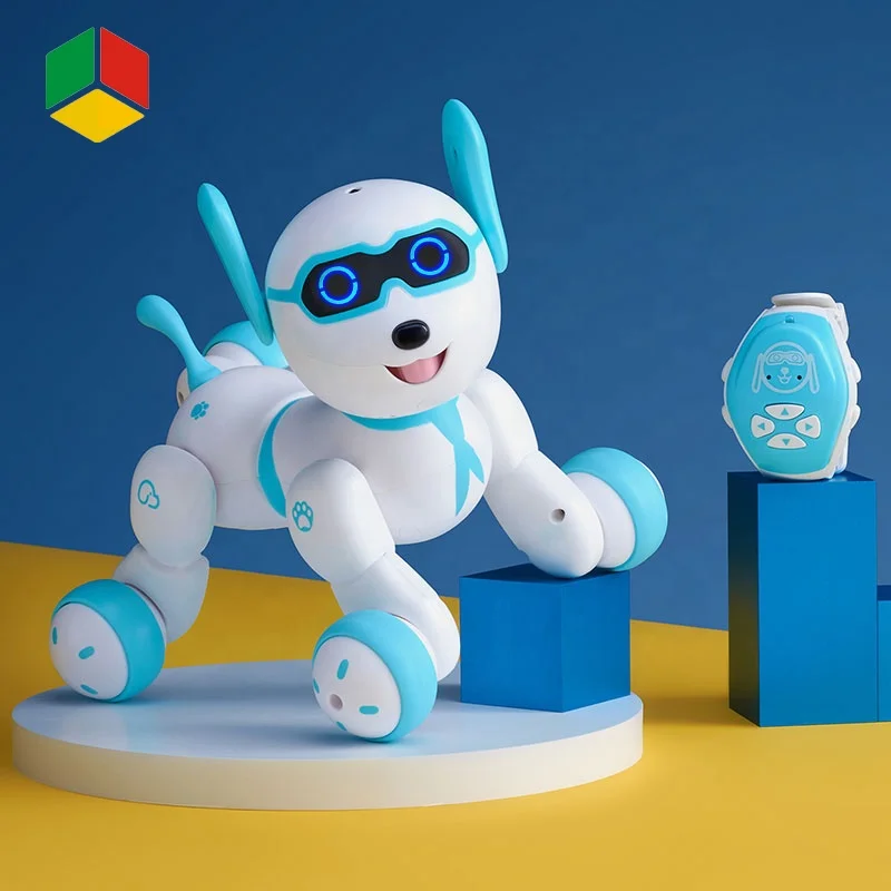 QS Toy Multifunction Story Telling Smart RC Robot Dog Sing Dance Music Interactive Wrist Watch Remote Control Dog Robot With USB