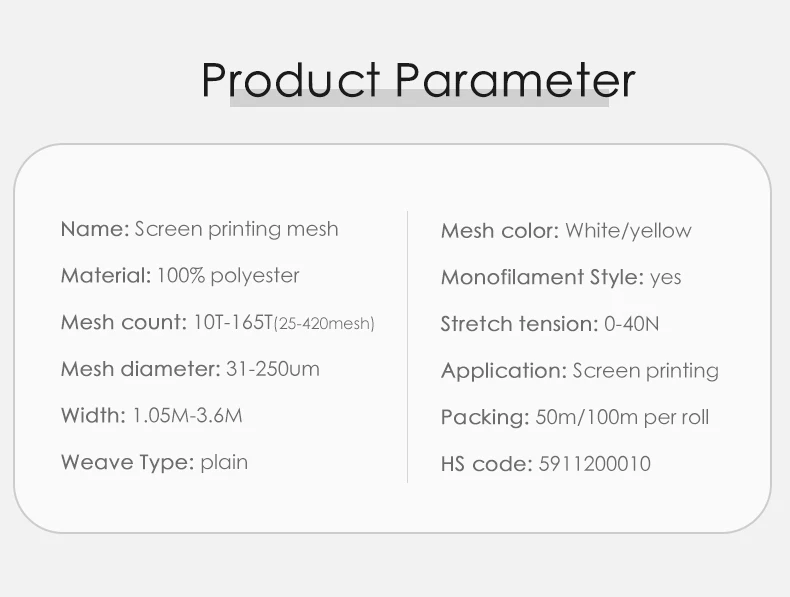 Doyan Multifilament Screen Printing Mesh For Garment Free Shipping High