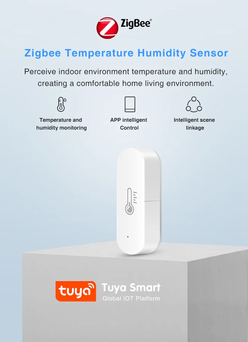 Tuya Zigbee Smart wifi Temperature & Humidity Detector Hygrometer ...