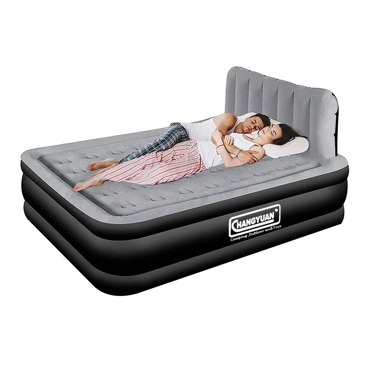 Customize Double High Bed Back Inflatable Mattress With Built in Electric Pump Self Inflatable Air Mattresses