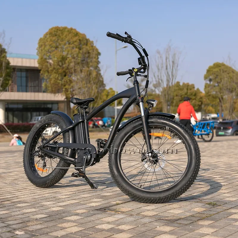 SOBOWO 26 Inch Classic Chopper Beach Cruiser Bike Bicicletas Velo Europe  Electric Bicycle Most Attractive Ebike 750w 48v E-Bike