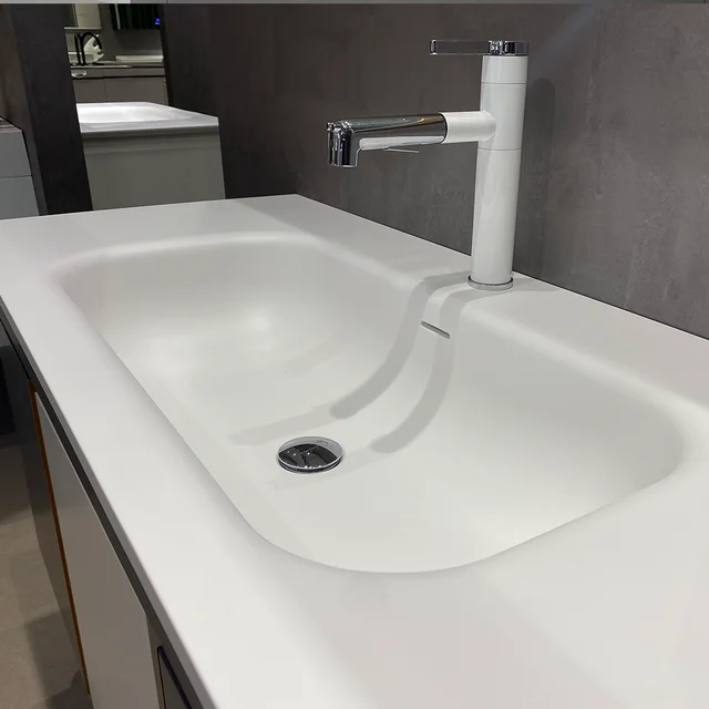 Custom white artificial stone Waterproof Design Bathroom Sink artificial stone washbasins