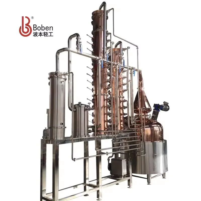 Boben 1000L Multifunctional Copper Pot Distillery Equipment Customized Double Column for Vodka Gin Whisky Pump Core Component