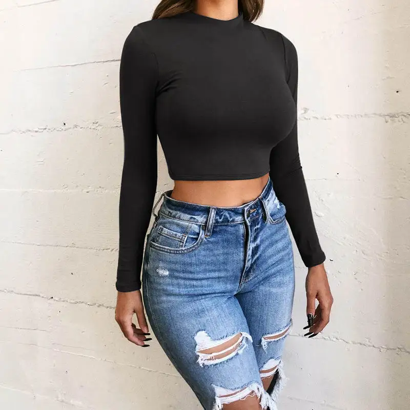 Bukai 2022 Wholesale Henley T Shirts Slim Fit Tops Women's Long Sleeve ...