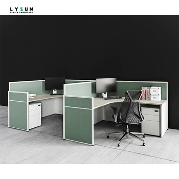 Modern 2-Person Open Workstation Desk Office Cubicle Furniture Factory Price for Work Partition Divide in School or Hospital