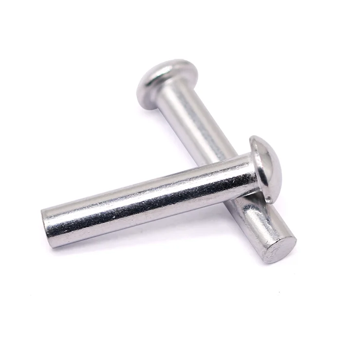 Factory Custom OEM Steel Fasteners Cold Forged Semi-Tubular Rivet with Aluminium Flat Head for Brake Lining