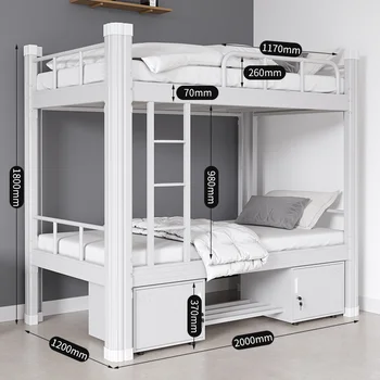 High-quality Modern Steel Bunk Bed Student Dormitory with Shoe Cabinet School Apartment for Rent