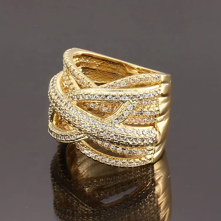 Finger Ring Female Wedding Gold Ring Design Bridal Gold Rings Big - Main Image