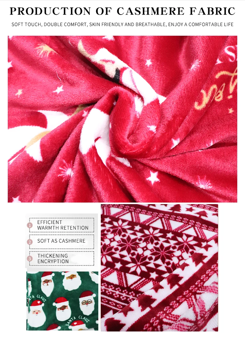 Wholesale Discount Christmas Gift Eco-Friendly Soft Throw Raschel Blankets For Home manufacture