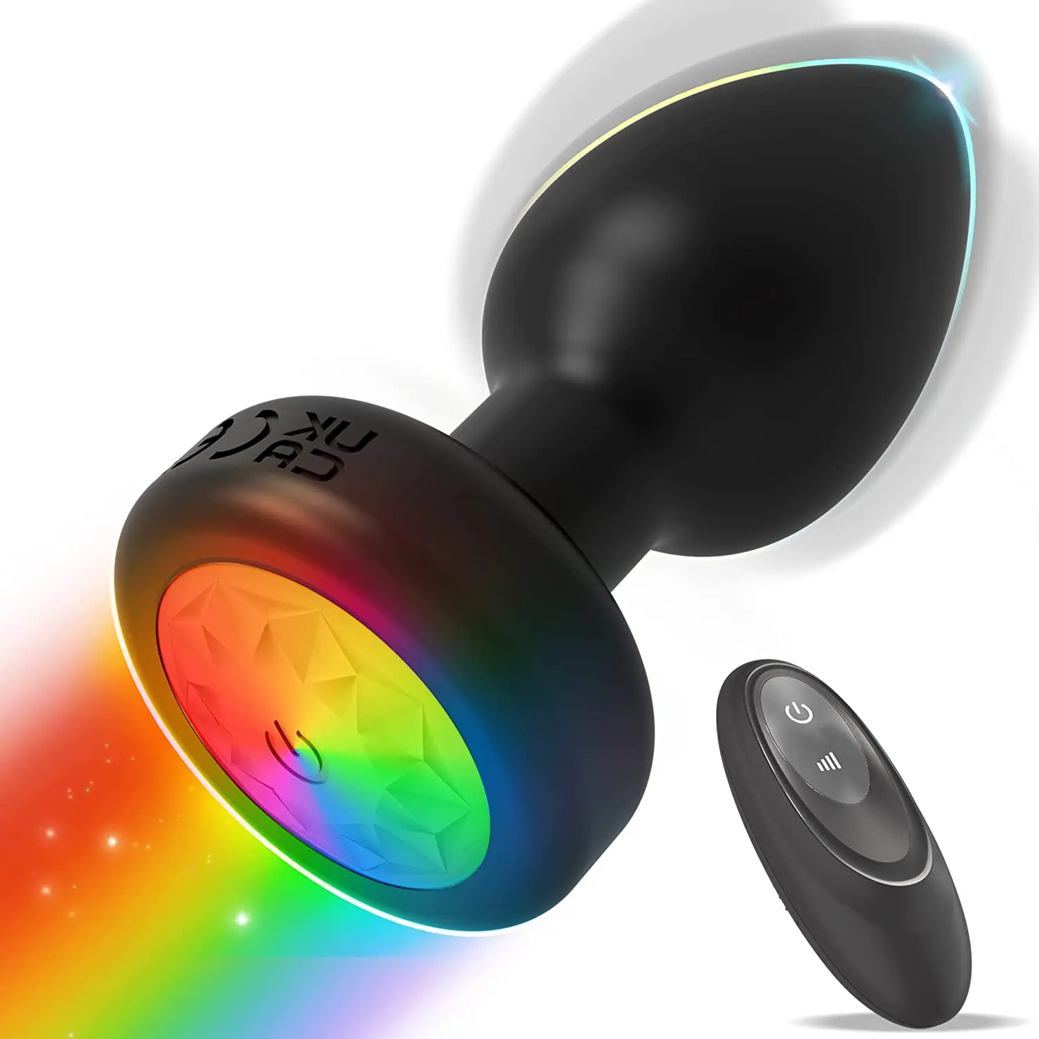 Vibrador Anal de Silicona con Luz LED, Estimulador de Punto G y Próstata  con Control Remoto, Juguete Sexual para Adultos, Hombres y Mujeres, Negro