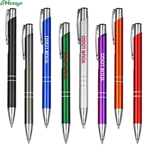 Hot Selling High Quality Custom Logo Metal Ballpoint Pen New Business Advertising Giveaway Gift with 1.0mm Writing Width