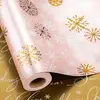 Copos de Nieve Rosados, Oro, Feliz Navidad