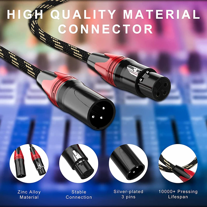 3 Pin Connector Xlr Female To Xlr Male Speaker Microphone Balanced