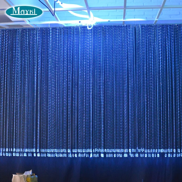 6 Colours Fiber Optic Waterfall Light Curtain With Sparkle Flash Side
