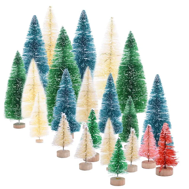 Mini árbol de Navidad de 5-16cm, pinos, para decoración del hogar 13