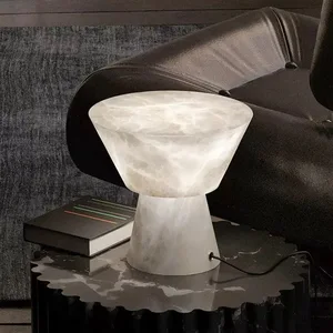 Marble Table Lamp Modern LED Battery Powered Reading Room Desk Lamp